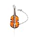 Light Honey Amber Sterling Silver Violin Brooch Gemstone Size 22x39mm