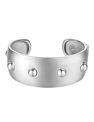 ELLE Sterling Silver Studded Bangle Bracelet