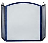 Outdoor Living : UniFlame 3 Fold Hammertone Natural Wrought Iron Screen W/ Center Arch And Handles