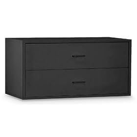 Large Cube with 2 Drawers - Black