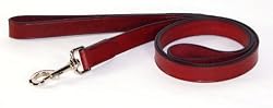 Hamilton Leather Dog Lead, Burgundy, 6' x 1"