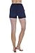 90 Degree By Reflex Soft Comfy Activewear Lounge Shorts with Pockets and Drawstring for Women - Heather Navy - Small
