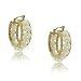 New Yellow Gold Rope Hoop Earrings with White Pearls