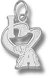 Alabama Crimson Tide Solid Sterling Silver ''I Heart A'' Elephant 1/2'' Pendant