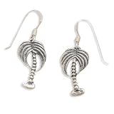 Oxidized Palm Tree French Wire Earrings