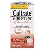 Caltrate 600 Plus Calcium Supplement Chewables, With Vitamin D & Minerals - 90 Ea
