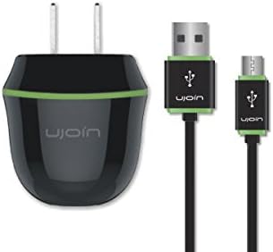 Realway Ujoin Travel Wall Charger 4-Ft Cable 2.1AMP for Samsung Galaxy S4, S3, S2, Galaxy Note 2, Galaxy Nexus; HTC One X V S, EVO 3D, EVO 4G other Smart Phones (Green+black)