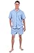 Del Rossa Men's 100% Cotton Woven Pajama Shorts Set