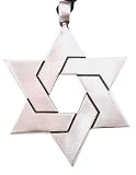 Giant Star Of David Pewter Pendant Necklace