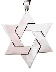 Giant Star Of David Pewter Pendant Necklace