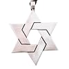 Giant Star Of David Pewter Pendant Necklace