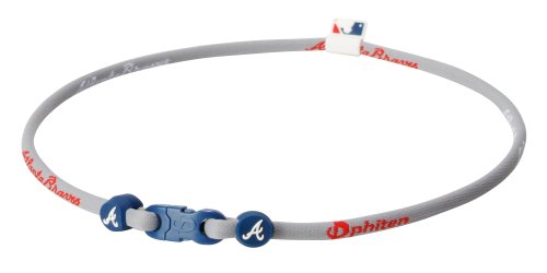 Phiten MLB Authentic X30 Necklace Atlanta Braves, 18 Inches