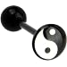 Bioplast Black Yin Yang Logo Barbell Tongue Ring