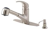 Danze D456113SS Melrose Single Handle Kitchen Faucet with Euro Pull-Out Spout and Lever Handle, Stainless Steel