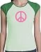 Search : PINK PEACE Symbol Sign Juniors Size Fitted Girly T-shirt Tee - Lime/Emerald