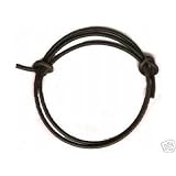 Mens Brown Adjustable 3.0mm Thick Leather Cord Surf Bracelet or Anklet