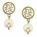 14KT Yellow Gold Dangle Earrings w White Akoya Pearls