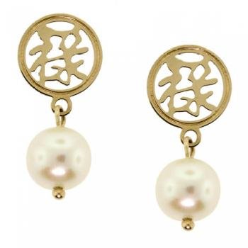 New Saltwater White Akoya Pearl 14K Gold Dangle Earrings