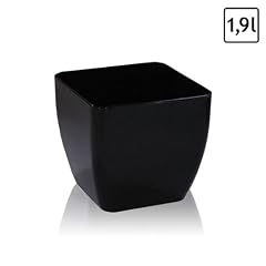 1,9 Liter Blumentopf �bertopf Quadrat schwarz Glanz h-130 gl�nzende �140 Zimmerpflanzen