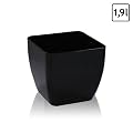 1,9 Liter Blumentopf �bertopf Quadrat schwarz Glanz h-130 gl�nzende �140 Zimmerpflanzen