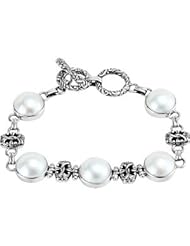 Sterling Silver 7-8 Inch Mabe Cultured Pearl Bracelet