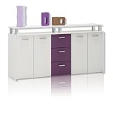 Produkt-Bild: ROLLER Sideboard New Swift wei&szlig;-brombeer
