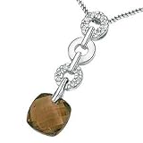 9.ct Smokey Quartz and Diamond Pendant.