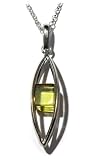 Sterling Silver Millennium Collection Caribbean Amber Pendant, 18"