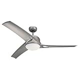 IMAGE OF Monte Carlo 3MO52TMO-L Mach-1 52-Inch 3-Blade Ceiling Fan with Remote and Light Kit, Titanium Finish