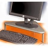 Corner Laptop and Monitor Platform - Metal Art (Pewter) (3