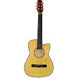 Austin Bazaar 38 Inch Natural Cutaway Guitar with Carrying Bag and Accessories