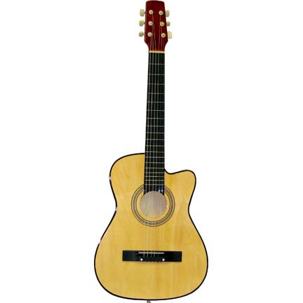 MusicalInstruments: Austin Bazaar 38 Inch Natural Cutaway Guitar with Carrying Bag and Accessories
