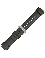 Casio Style Watchband Fits Casio G-Shock G-100,G-101, G-2300,G-2310, and GW-2310   Black Polyurethane 16mm - by JP Leatherworks