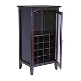 16 Bottle Wine Cabinet with Stemware Rack (Espresso) (40.2