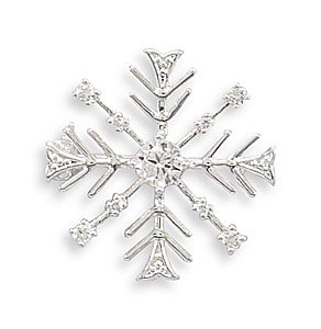 Childrens Toyshop  Jewelry : Snowflake Fashion Pin with Clear CZs