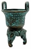Traditional 21st, 30th, 40th, 50th Birthday Gift Idea Him - 7" Shan Tao Bronze Incense Burner Brazier w/ Elephant Legs