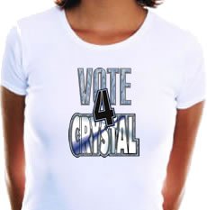Vote 4 Crystal Adult Cap T-Shirt