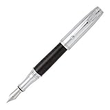 Monteverde Invincia, Chrome with Black Carbon Fiber Fountain Pen (MV40065)