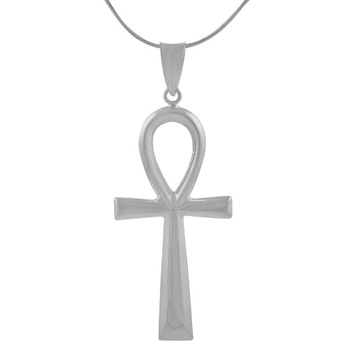 Sterling Silver Large Egyptian Ankh Necklace