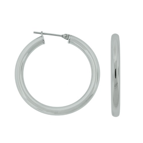 Stainless Steel Hollow Tube Hoop Earrings