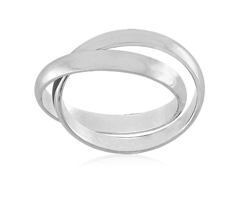 Womens Stainless Steel Wave Band Ring, Size 8