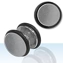 No Piercing Required - Stainless Steel Magnetic Fake Plugs - Imitation 7/16 G - Sold as a Pair