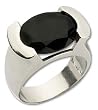 Encrypted Oval Black Tourmaline Ring