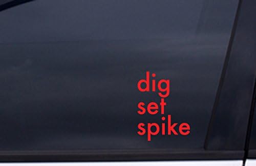 DIG SET SPIKE Sticker 5.5" x 4" RED Free Shipping