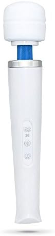 Luxvib Long Neck Vibrating Wand / 20 Speed Magic Wand Massager / Water Proof / Rechargeable Vibrating Therapeutic Wand Massager (White)