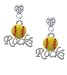 Enamel Softball "Rocks" - Silver Plated Mini Heart Charm Earrings [Jewelry]