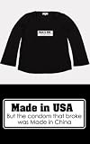 Made in USA, Funny Novelty Maternity Black Long Sleeve Hoodie XL