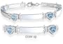 Ladies Aquamarine Sterling Silver Gem Heart Bracelet