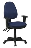 Kitchen & Housewares : Office Star 36427 DUAL FUNCTION ERGONOMIC CHAIR WITH RATCHET BACK HEIGHT WITH ADJUSTABLE ARMS Black 21