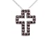 Sterling Silver Necklace Pendant, Christianity with Black Cz